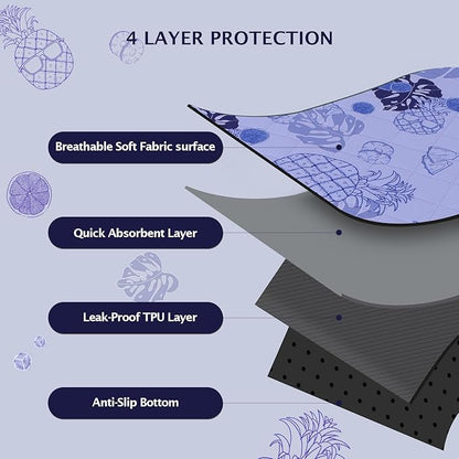 IEUUMLER Washable Pee Pads for Dogs Extra Large 71" x 71" 1 Pack EU007 (Purple 71"X71"-1pcs)