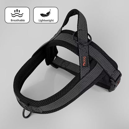 Didog No Pull Dog Harness with Breathable Mesh Padded, Full Reflective & Quick Fit Adjustable Vest Harness, Easy for Training Walking for Small & Medium and Large Dogs (Black, L)