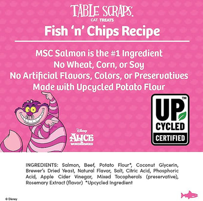 Disney Table Scraps Cheshire Cat Fish 'n' Chips Recipe Cat Treats 3 oz 2 Pack