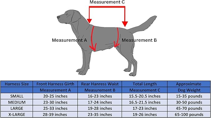 Doggie Stylz Multi-Functional Full-Body Lifting Dog Harness Vest, Designed for Front-Only, Rear-Only or Full-Body Dog Lifting. Please Measure Your Dog Before Ordering.