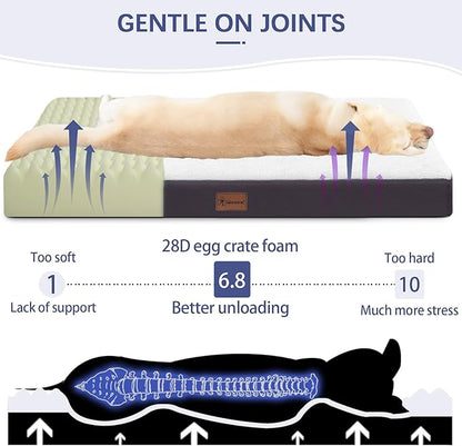 MIHIKK Waterproof Dog Beds Large Sized Dog with Machine Washable Cover Orthopedic Dog Bed with Anti-Slip Bottom 54 x 44 Inch,