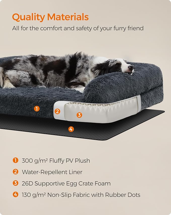 Feandrea Dog Bed 36 x 27 x 9 Inches, UPGW232G02