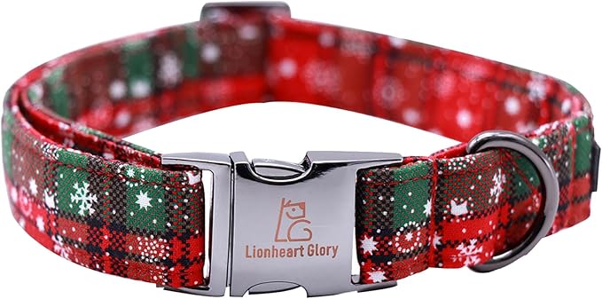 Lionheart glory Christmas Plaid Dog Collar