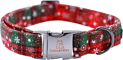Lionheart glory Christmas Plaid Dog Collar