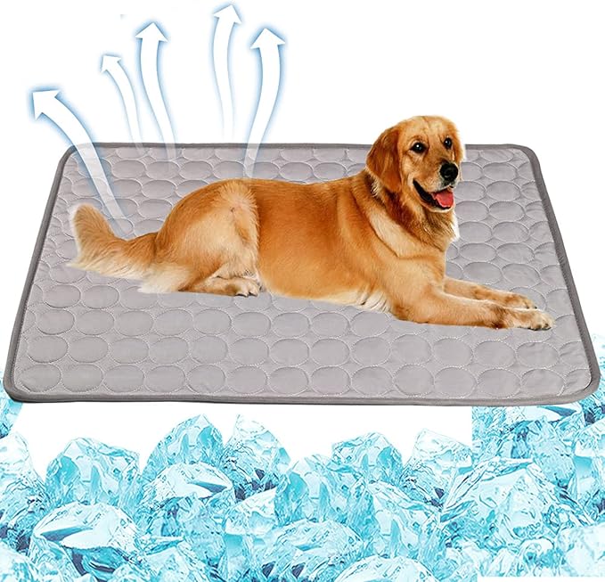 JIA.L Dog Cooling Mat Breathable Washable Summer Pet Cooling Pad Extra Large Dog Cat Self Cooling Pad for Kennerl 40inch x 28inch