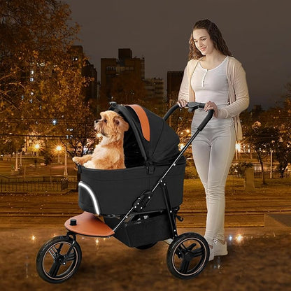 Dog Stroller for Medium Small Dogs 3in1 Pet 3 Wheels