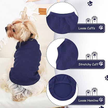 Dog Shirt Vest Clothes for Small Dogs Boy Girl Summer Solid Stretchy Puppy T-Shirts Soft Cool Breathable Lightweight Dog Sweatshirt Pet Cat Outfit