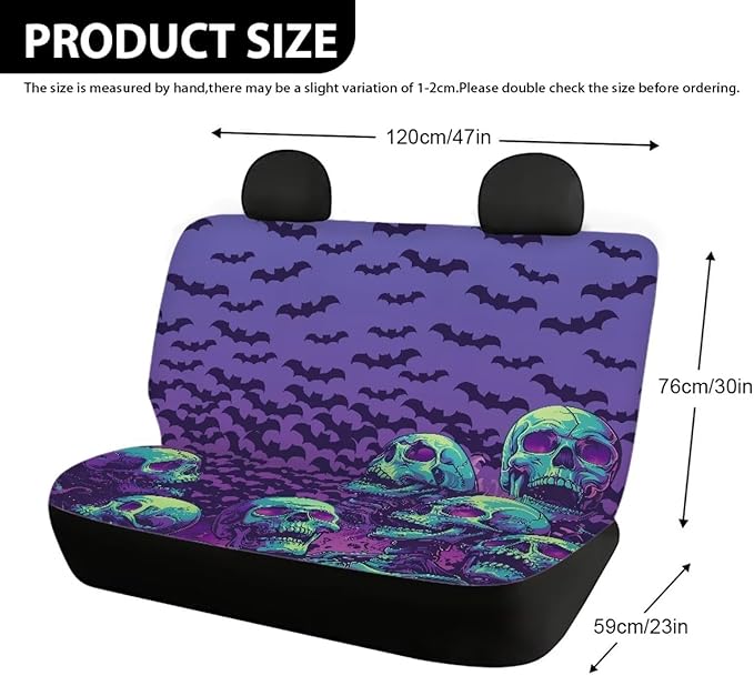AFPANQZ Halloween Skull Bat Car Seat Cover