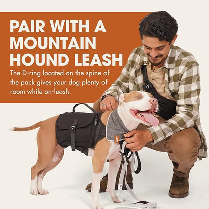 Mountain Hound Dog Backpack for Large Dogs – Dog Backpack Harness As A Useful Travel Bag for Camping & Hiking with Heavy-Duty Mesh Lining & Side Pockets – Weighted Dog Vest Included!