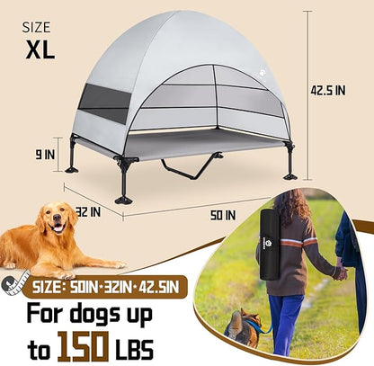 Elevated Dog Bed with 2024 Newest Canopy