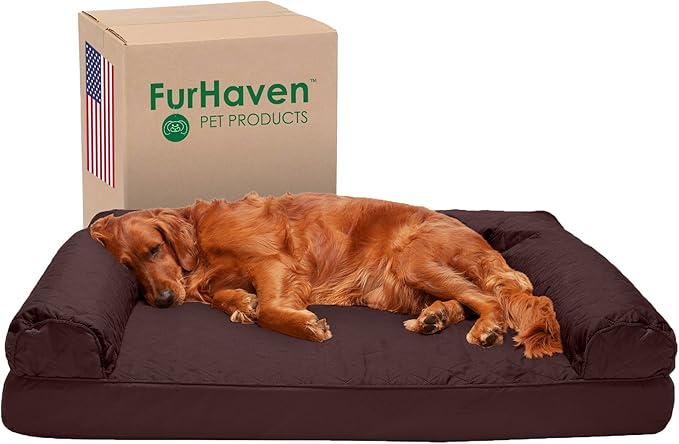 Furhaven Orthopedic Dog Bed for Large Dogs w/ Removable Bolsters & Washable Cover 95 lbs