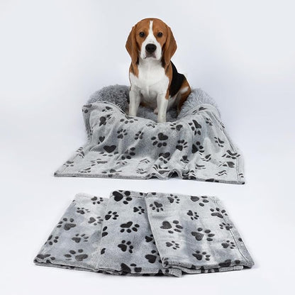 Small Fleece Dog Blankets Gift for Puppy Essential Calming Cat Bed Blanket Medium Dogs Soft Throw Grey Medium(30"x20",Pack of 3)