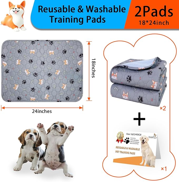 Washable Pee Pads for Dogs 2Pack 18''x24''