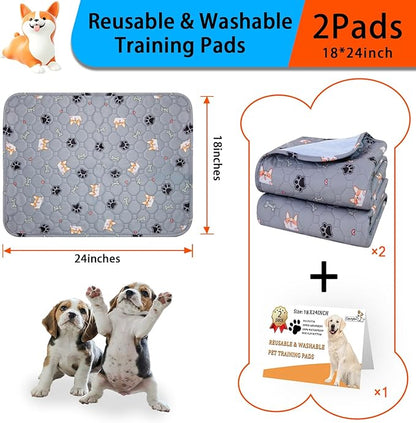 Washable Pee Pads for Dogs 2Pack 18''x24''