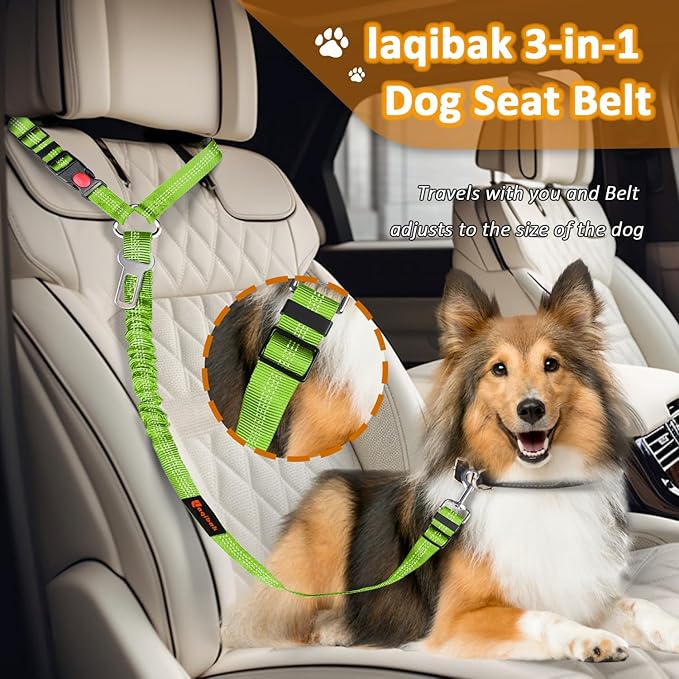 Removable Dog Seat Belts Harness for Car 3 in 1 Pet 2PCS and