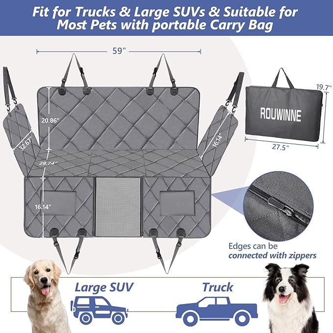 Back Seat Extender for Dogs Truck-Large Space 400lbs, Sturdy
