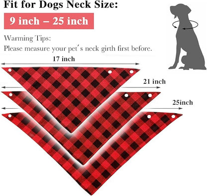 Birthday Plaid Dog Bandana with Button