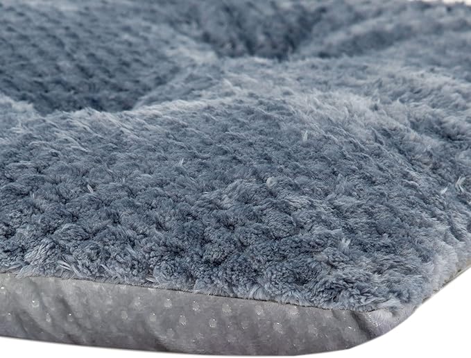 WONDER MIRACLE Fuzzy Deluxe Pet Beds, Super Plush Dog or Cat Beds Ideal for Dog Crates, Machine Wash & Dryer Friendly (15" x 23", S-Dark Blue)