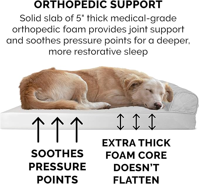 Furhaven Orthopedic Dog Bed for Large Dogs w/ Removable Bolsters & Washable Cover 125 lbs