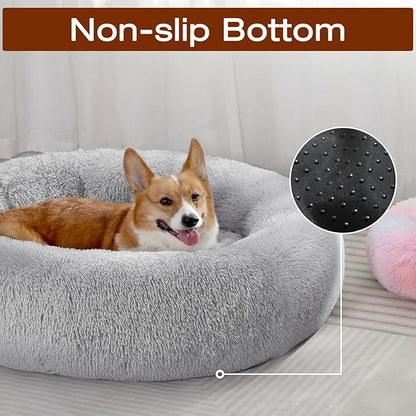 JOLLYVOGUE Calming Donut Dog Bed (24")