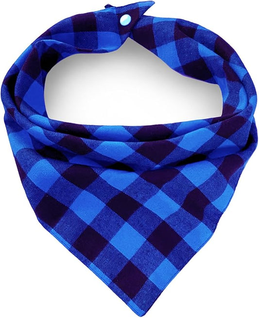 Birthday Plaid Dog Bandana with Button