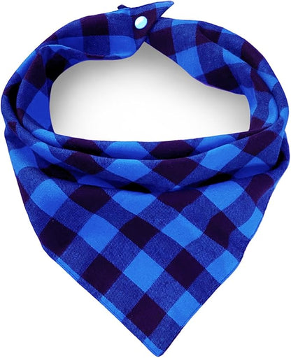 Birthday Plaid Dog Bandana with Button