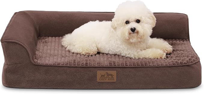 Orthopedic Dog Bed for Small Dogs Bottom,Brown(S,30"L x 20"W x 7.5"Th)