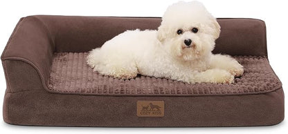 Orthopedic Dog Bed for Small Dogs Bottom,Brown(S,30"L x 20"W x 7.5"Th)