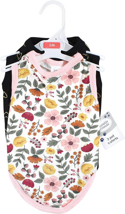 Luvable Friends Dog Pet Dog and Cats Cotton T-Shirts 2pk