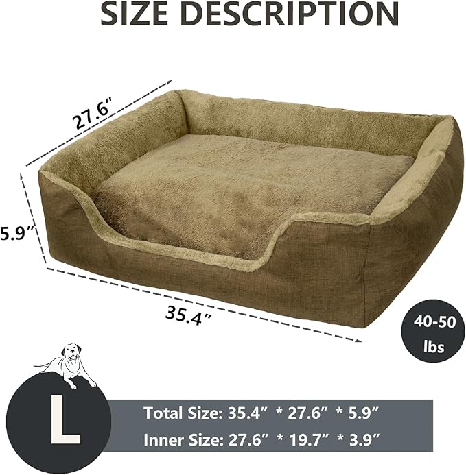 Dog Beds for Large Dogs 4 Sides,Machine