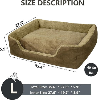 Dog Beds for Large Dogs 4 Sides,Machine