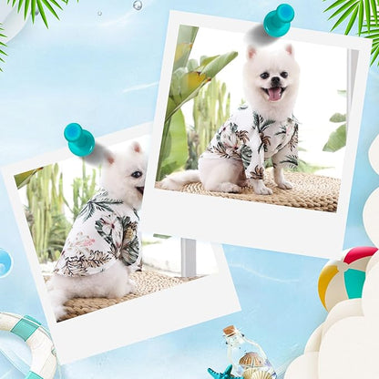 Dog Hawaiian Shirt Hawaii Style Summer Dog Clothes Boy Girl Breathable Cool Costume Beach Seaside Sweatshirt for Small Puppy Polo T-Shirt Pet Outfit
