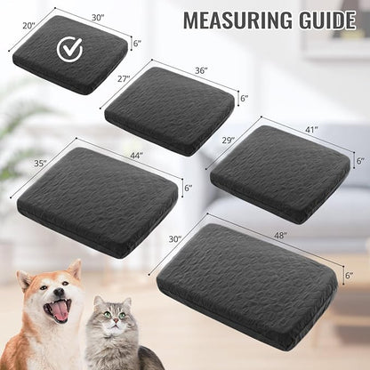 nanbowang Waterproof Dog Bed Covers Replacement Washable Pet Hair Easy to Remove, Dog Pillow Cover Quilted, Pet Bed Cover Lovely Puppy Bed Cover for Dog/Cat (20X30X6 (1pack), Dark Grey)