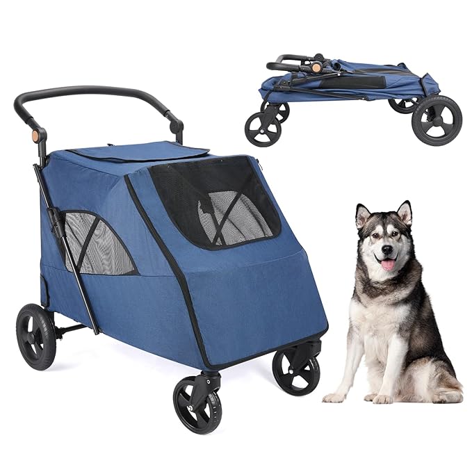 Dog Stroller Pet 4 Wheels,