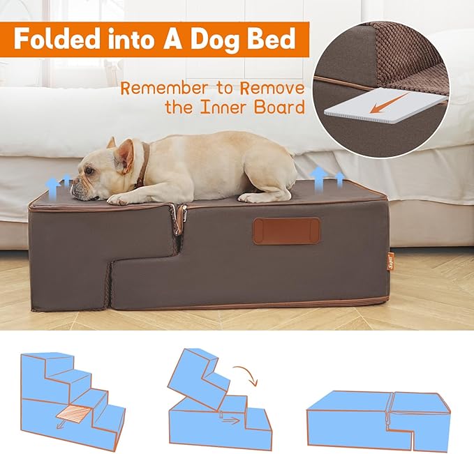 Supet Dog Stairs for Small Medium Large Dogs to Get on Bed
