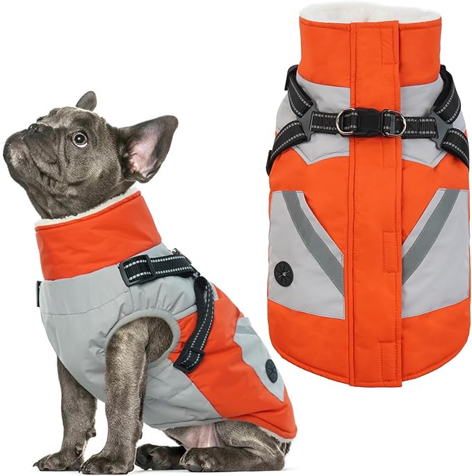 IECOii Dog Jackets for Medium Dogs Waterproof -Orange
