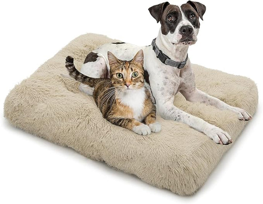 MoNiBloom 40.5"x32.5"x5.5" Dog Beds for Large Size Dogs Machine-Washable Long Plush Pet Beds Warming Cozy Soft Bed for Dogs and Cat