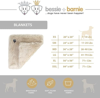 BESSIE AND BARNIE Bubble Gum Luxury Shag Ultra Plush Faux Fur Pet, Dog, Cat, Puppy Super Soft Reversible Blanket (Multiple Sizes), xs - 20" x 20" (BLNKT-BEGM-XS-NR)