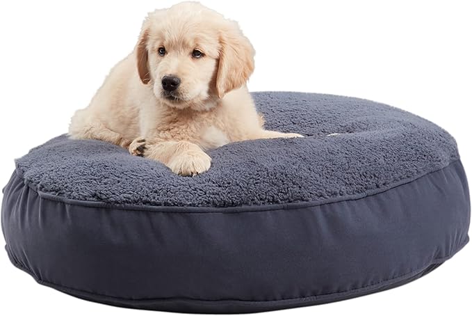 Happy Hounds Scout Deluxe Round Pillow Style Sherpa Dog Bed (30 x 30 in.),