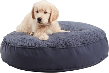 Happy Hounds Scout Deluxe Round Pillow Style Sherpa Dog Bed (30 x 30 in.),