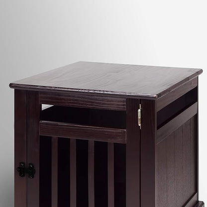 Casual Home Chappy Wood Slats Pet Crate 19.5"W x 22.5"D x 22.5"H, Espresso