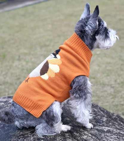 Thanksgiving Fall Dog Clothes Turkey Dog Sweater for Dogs 20" Back