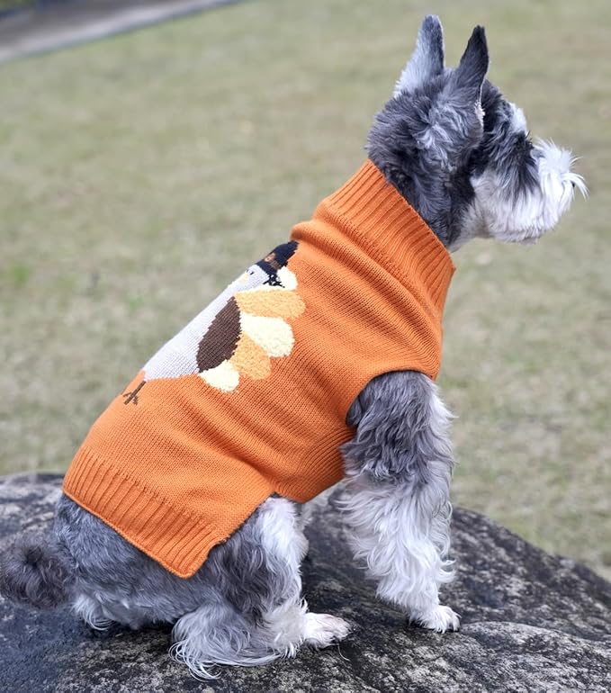 Thanksgiving Fall Dog Clothes Turkey Dog Sweater for Dogs 16" Back