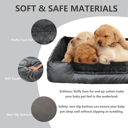 Dog Beds for Large Dogs 4 Sides,Machine