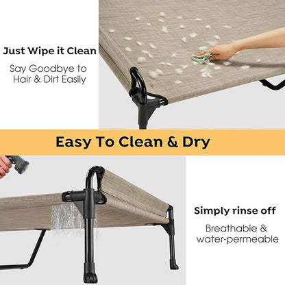 Veehoo Elevated Raised Dog Bed-Cooling Outdoor Dog Cots 44"x 32"