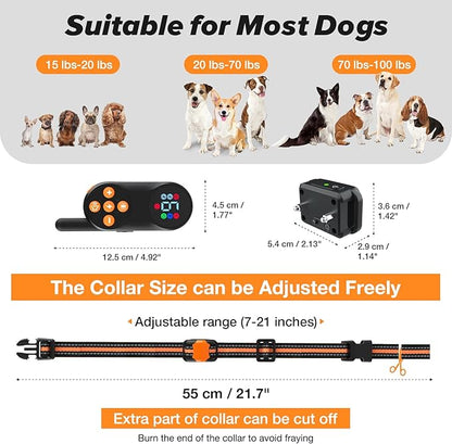 Dog Training Collar with Remote 1000FT Electric 3 Modes, Lock,IPX7 Waterproof