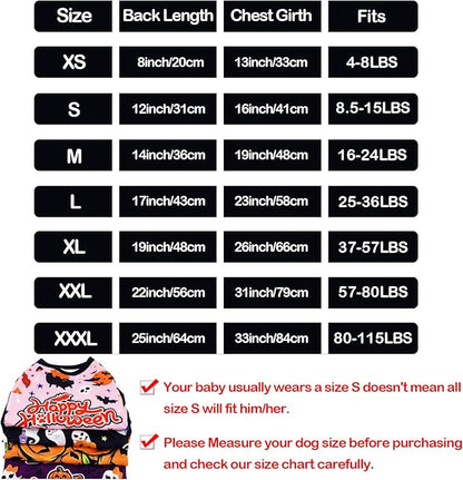 PET SHOW 4 Pack Halloween Dog Shirts for Extra Small Dogs Ghost Pumpkin Doggies Tank Top Tee Black Orange T-Shirts Pets Holiday Party Sleeveless Vest Cats Kittens Puppy Clothes Boys Girls(X-Small)