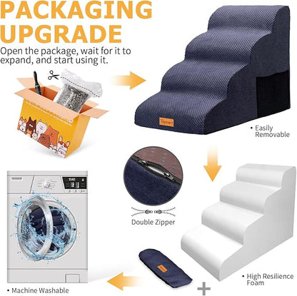 Topmart High Density Foam Dog Steps 4 Tiers