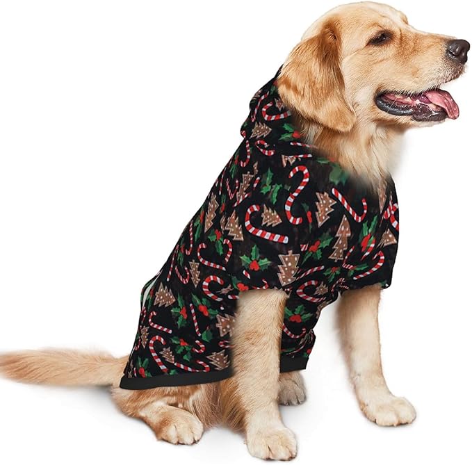 Christmas Tree Black Dog Hoodie Cute Cow Black