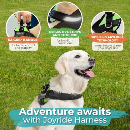 Joyride Harness 2.0 - The Original Side Ring No Pull Dog Harness - No Choke, Escape Proof, Reflective, 3 Leash Clips, Quick Fit Pet Vest - Easy Walks & Training - for Small, Medium & Large Dogs